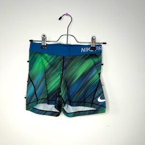 Nike pro shorts, ocean colors